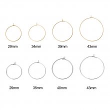 Gold plated stainless steel Creole earring holder N°03-20 mm x 5 pairs
