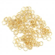 10 Open Junction Rings 07 mm Gold Plated