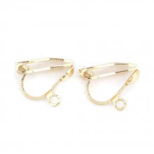 Support Earring Clip copper plated 18K Gold N°01