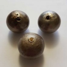 Round Bead Papier Maché GT 30mm Taupe