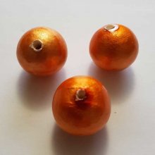 Round Bead Paper Mache GT 24mm Orange