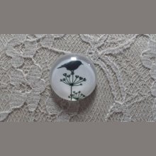 round glass cabochon 10mm birds 019 