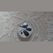 round glass cabochon 10mm birds 017 