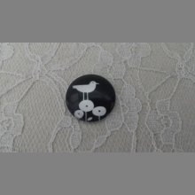 round glass cabochon 10mm birds 012 