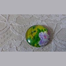 round glass cabochon 20mm flower 01-044 