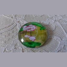 round glass cabochon 20mm flower 01-043 