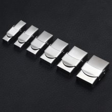 Clasp clip for leather 05 mm wide Brushed