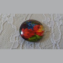 round glass cabochon 20mm flower 01-031 