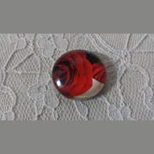 round glass cabochon 20mm flower 01-027 