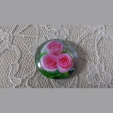 round glass cabochon 20mm flower 01-024 