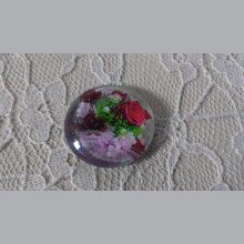 round glass cabochon 20mm flower 01-020 