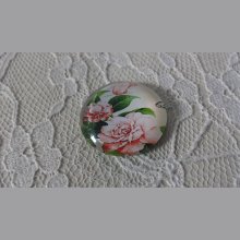 round glass cabochon 20mm flower 01-009 