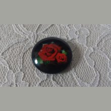 round glass cabochon 20mm flower 01-001 