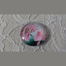 round glass cabochon 25mm flower 01-025 