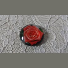 round glass cabochon 25mm flower 01-022 