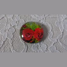 round glass cabochon 25mm flower 01-019 