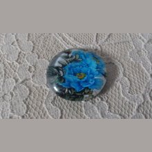 round glass cabochon 25mm flower 01-015 