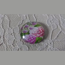 round glass cabochon 25mm flower 01-011 