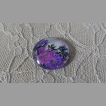 round glass cabochon 25mm flower 01-010 