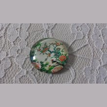 round glass cabochon 25mm flower 01-006 