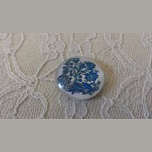 round glass cabochon 25mm flower 035 