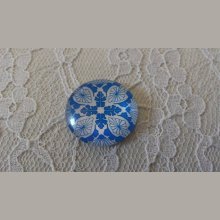 round glass cabochon 25mm flower 034 