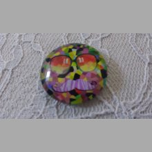 round glass cabochon 25mm moustache 040 