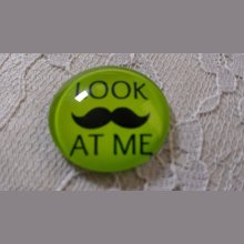 round glass cabochon 25mm mustache 026 