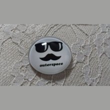 round glass cabochon 25mm moustache 013 