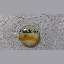 round glass cabochon 25mm moustache 008 