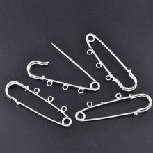 Set of 20 Silver Nurse Pin Holders 3 rings 70x20mm N°003 