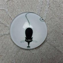round glass cabochon 20mm cat 012 