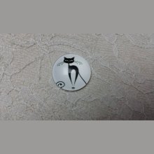 round glass cabochon 20mm cat 008 