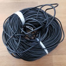 Round smooth leather cord Black 3.2 mm 10 cm