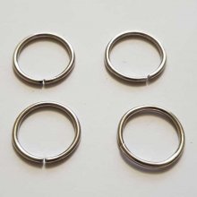 20 open junction rings 20 mm 02 silver plated metal Aged Silver