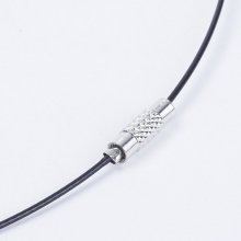 1 necklace rigid cabled wire black clasp to screw N°01