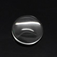 10 Round Cabochons 12 mm in transparent burr glass N°03