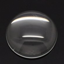 5 Cabochons Ronds 18 mm in transparent burr glass N°07