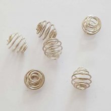 Pearl Spiral Spring Cage 8 mm Silver N°01