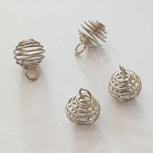 Pearl Spiral Spring Cage 11 mm Silver N°02