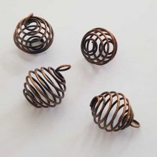 Pearl Spiral Spring Cage 20 mm Copper N°07