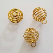 Pearl Spiral Spring Cage 19 mm Gold N°08