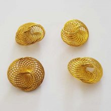 Pearl spiral flower 21 mm Gold N°02