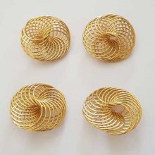 Flower spiral bead 30 mm Gold N°04