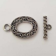 Toggle Clasp Round Pattern N°25 Silver