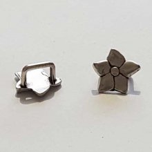 Perle passant fleur pour cuir épais régaliz 10 mm Argent N°03