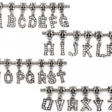 Breloque Alphabet 03 Lettre D et Strass