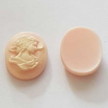 Breloque Camée femme N°04 Rose 01 ovale en résine