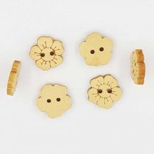 Lot de 10 boutons bois fleurs N°01