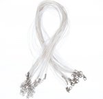 3 organza ribbon and white waxed cord necklaces